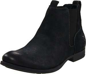 Calvin Klein Mens Abe Black Suede Casual Pull on Fashion Ankle Boots 