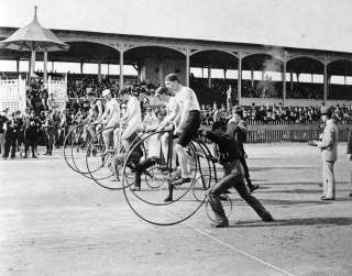   AND WHITE VINTAGE BICYCLE RACE PHOTO LASTEST INVENTION ATHLETES GAMES