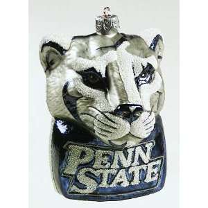  Penn State Nittany Lions XL Mascot Head Logo Blown Glass 