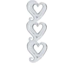  Silver Holographic Linky Heart Shaped 37 Mylar Balloon 