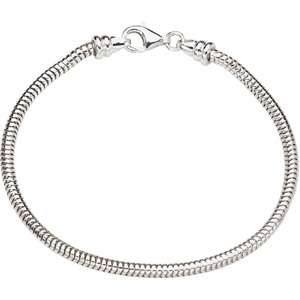 Kera Sterling Silver Snake Bead Charm Bracelet 7.5 inch  