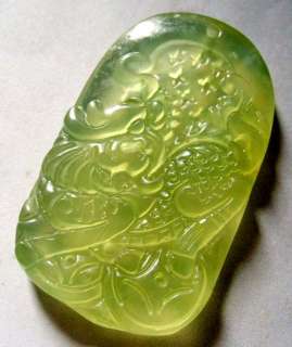 Green Jade Kylin Qilin Dragon Coins Amulet Pendant  