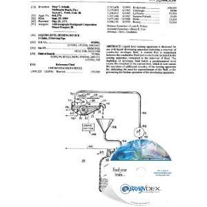    NEW Patent CD for LIQUID LEVEL SENSING DEVICE 
