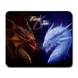  Fire and Ice Dragons Large Mousepad mouse pad Great unique 