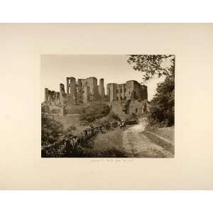 1892 Photogravure Kenilworth Castle Warwickshire NICE Medieval Ruins 
