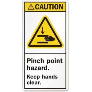  Pinch point hazard. Keep hands clear. Paper Labels, 4 x 2 