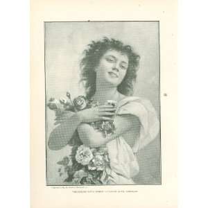    1900 Print Drunken With Roses by Ch. Landelle 