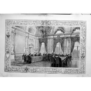  1878 Berlin Congress Men Table Meeting Germany Print