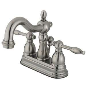   Double Handle 4 Centerset Bathroom Faucet with Knig