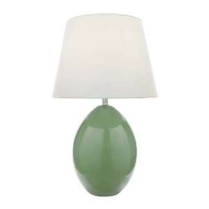  Koen Ceramic Table Lamp in Light Green w White Fabric 