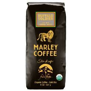 Marley Coffee Organic Ground Coffee, Buffalo Soldier, 8 Ounce  