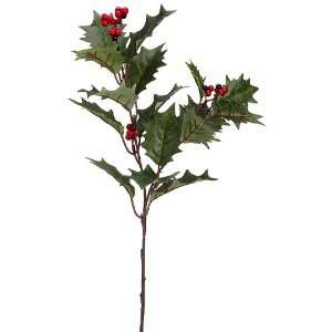  Faux 28 Holly Spray x2 w/Berries Red Green (Pack of 12 