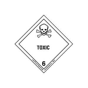  Toxic Label, Worded, Paper, Roll of 500