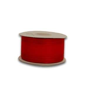  Organza Ribbon Fuzzy Stripe 1 1/2 inch 25 Yards, Red 
