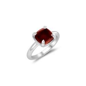  3.15 Cts Garnet Solitaire Ring in 14K White Gold 5.5 