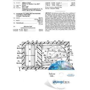  NEW Patent CD for MAGNETICALLY OPERATED TWO POSITION 