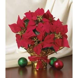  2 Pcs Red Potted Christmas Poinsettia Plant 15H