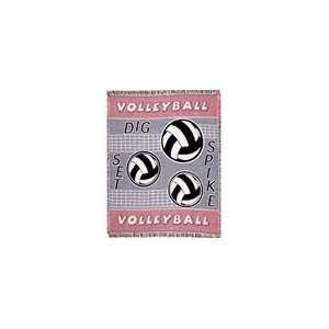  Spike Volleyball Afghan Throw Blanket 50 x 60 Sports 
