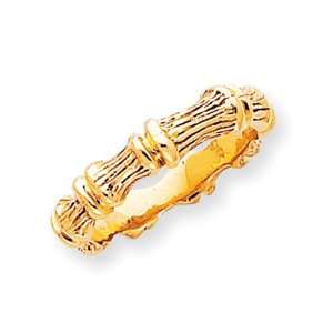  14k Polished Antique Finish Bamboo Ring Jewelry