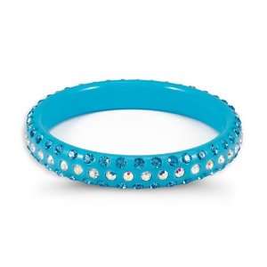    Aquamarine Rainbow Swarovski Crystal Bangle Bracelet Jewelry
