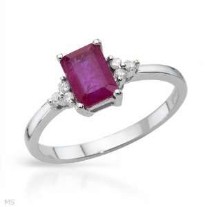  Ring With 1.35ctw Precious Stones   Genuine Diamonds and Ruby 