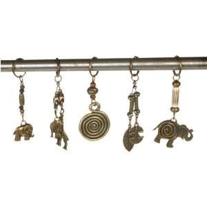  Brass Keychain Assorted Carvings Freedom Key Rings 