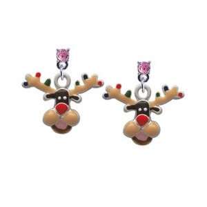   Christmas Lights Light Pink Swarovski Post Charm Earrings Jewelry