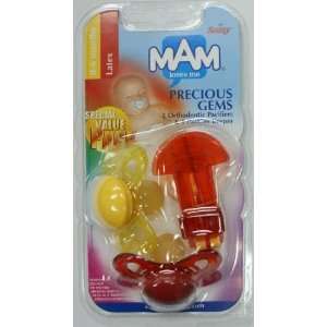 Sassy Mam Precious Gems 2 Latex Pacifiers with Clip 0 6 months   girl 