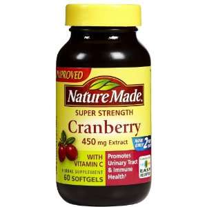 Nature Made Super Strength, Cranberry ( 450 mg Extracr) with Vitamin C 