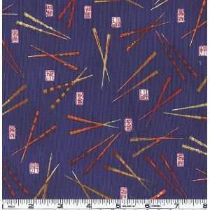  45 Wide Chopsticks Please Navy Fabric By The Yard Arts 