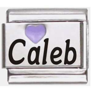   Charming Caleb RED HEART Laser Name Italian Charm Link Jewelry