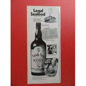  Sandy Scot Scotch whiskey, 1971 Print Ad. (legal seafood 