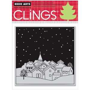    Snowing Village   Cling Rubber Stamps Arts, Crafts & Sewing