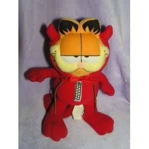  Plush 7 Garfield Dressed As Devil Doll with Suctin Cup 