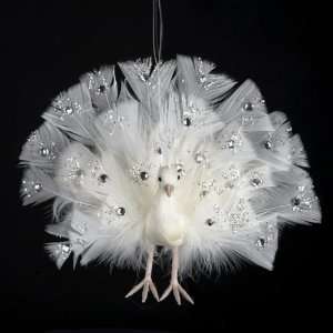  Pack of 8 Regal Peacock Jeweled White Bird Christmas 