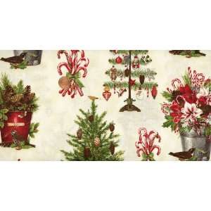  Robert Kaufman Holly Jolly Christmas Candy Canes and Trees 