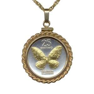 Gorgeous 2 toned 24k Gold on Sterling Silver World Coin Necklaces in 