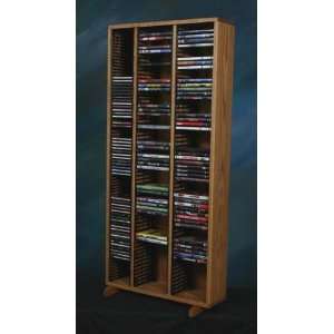  Wood Shed Solid Oak Tall CD DVD VHS Storage Rack (Various 