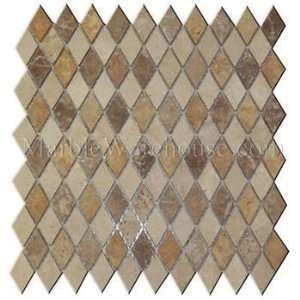  Mix Travertine Honed Mosaic Tile Border   10 Pcs