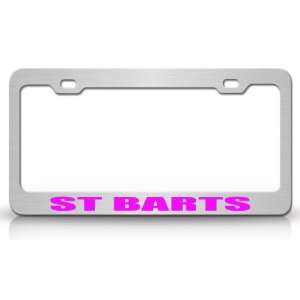 ST BARTS Country Steel Auto License Plate Frame Tag Holder, Chrome 