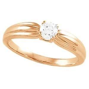  18K Rose Gold Diamond Solitaire Engagement Ring   0.25 Ct 