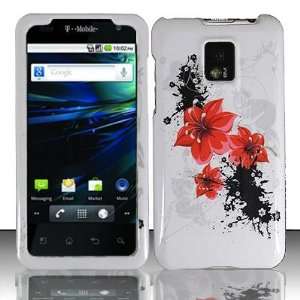  LG Optimus 2x G2X (T Mobile) White Red Lily Floral Art 