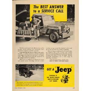 1946 Ad Universal Jeep 4 Wheel Drive Willys Overland   Original Print 
