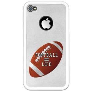   iPhone 4 or 4S Clear Case White Football Equals Life 