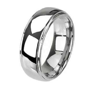  8MM Tungsten 2 Tier Band with Shinny Finish Jewelry