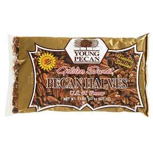 Young Pecan Golden Sweet Pecan Halves   2 lb. bag   CASE PACK OF 4 