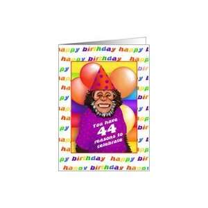  44 Years Old Birthday Cards Humorous Monkey Card Toys 