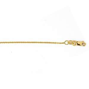  14k Yellow Gold 1.3mm Cable Chain Necklace   24 Inch 