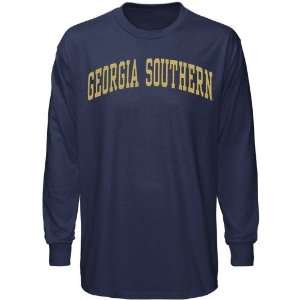 NCAA Georgia Southern Eagles Navy Blue Vertical Arch Long Sleeve T 