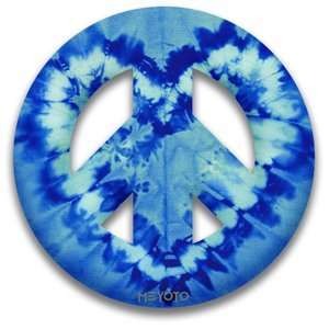  Peace Symbol Magnet of Navy Blue Tie Dye Heart by MEYOTO 